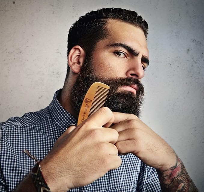 Beard Grooming & Trimming Kit for Men Care - Beard Brush & Comb, Unscented Oil Leave in Conditioner, Mustache & Beard Balm Butter Wax Growth, Styling - Stocking Stuffers Set